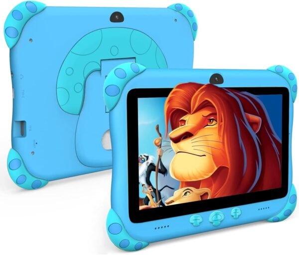 Ascrecem Tablette Enfants,7 Pouces Android Tablette Educative pour Enfant avec WiFi, Quad Core,2G 32G,Bluetooth,ContrôLe Parental,Logiciel Enfant Pré-Installé,Tablette Tactile de 3-14 ans Fille Garcon