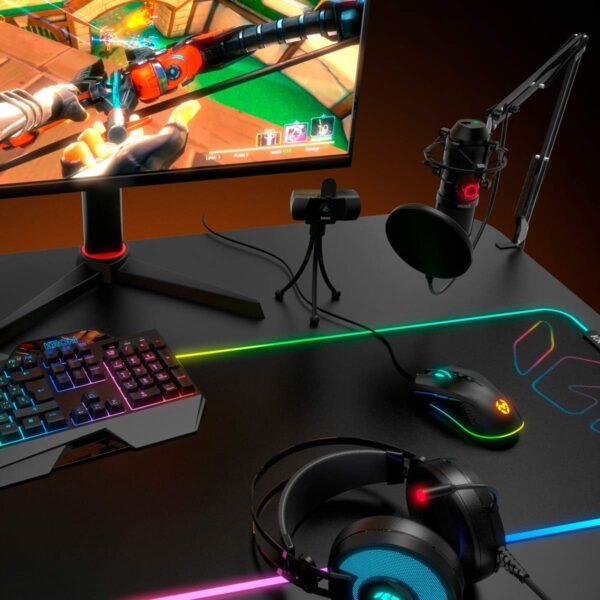 KROM KAM - Webcam conçue pour les jeux - Webcam 1080p, 30fps, microphone intégré, trépied inclus, USB, noir – Image 7