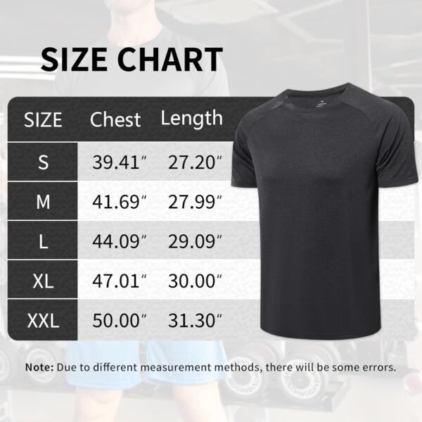 ZENGVEE 1 ou 5 pièces T-Shirts Fonctionnels pour Hommes T-Shirts de Sport à Manches Courtes pour Hommes vêtements de Sport Respirants de Base – Image 4