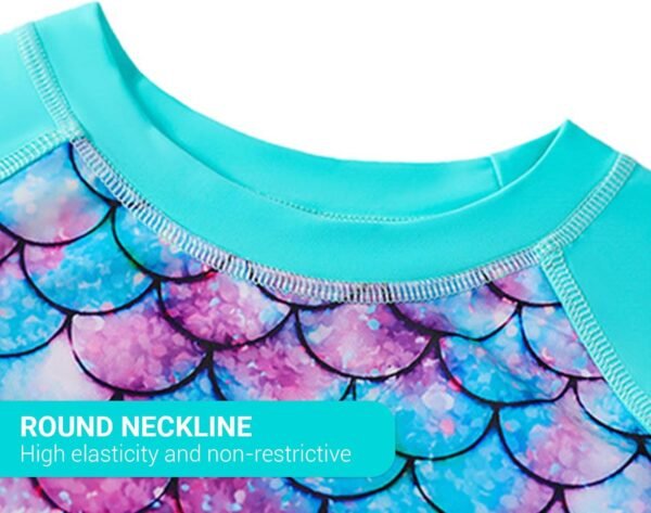 Maillot de Bain Fille Deux Pièces Combinaison Anti UV Fille Manches Longues Maillot pour Filles de 3-9 Ans – Image 3