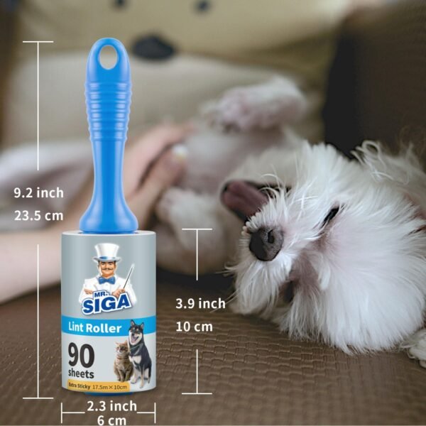MR.SIGA Rouleau Poils Animaux Extra Collant, Rouleau Adhesif Vêtement, Brosse Adhesive pour Poils Cheveux, 450 Feuilles Faciles à Déchirer, Lot de 5 – Image 3
