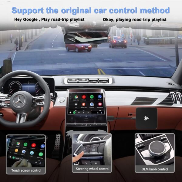 Vinmooog Adaptateur Android Auto sans Fil Wireless, Dongle USB pour OEM Filaire Pour Autos Von 2016, Compatible Android12 et superieur – Image 3