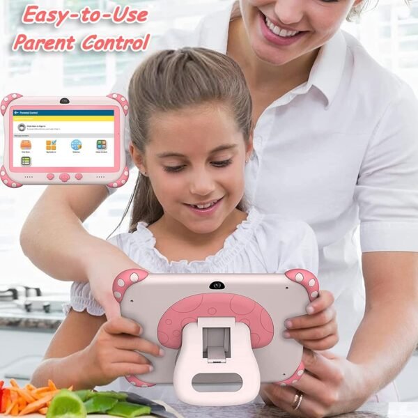 Ascrecem Tablette pour Enfant,7 Pouces Android Tablette Enfants avec WiFi,HD,Bluetooth,ContrôLe Parental, Logiciel Enfant Pré-Installé Quad Core 32Go ROM Tablette Tactile Educative Youtube Google Play – Image 3