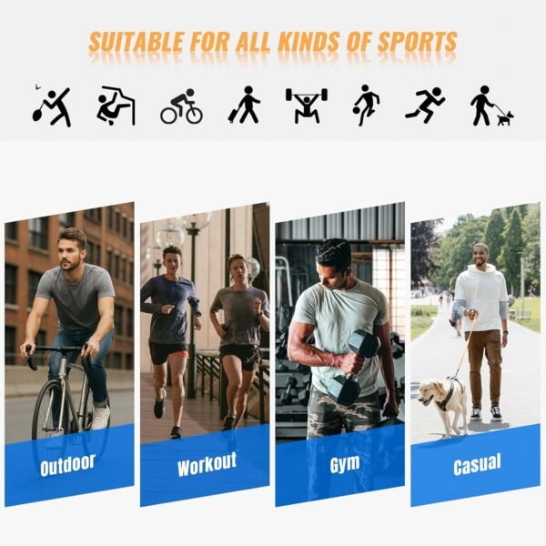 ZENGVEE 1 ou 5 pièces T-Shirts Fonctionnels pour Hommes T-Shirts de Sport à Manches Courtes pour Hommes vêtements de Sport Respirants de Base – Image 5