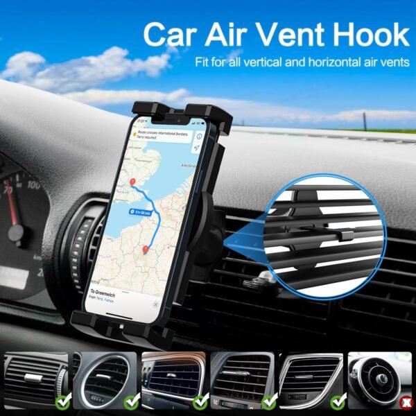 woleyi Porte Tablette Ventouse Voiture Avant, Support Tablette Voiture Tableau de Bord Ventilation Pare-Brise, Fixation Universel Voiture pour iPad Pro Air Mini, Galaxy, Téléphone & Tablet 4-12.9" – Image 6