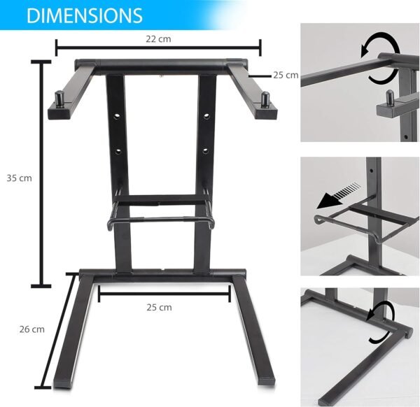 Pyle Support Ordinateur Portable - Table Debout avec Hauteur Pliable et Plateau - Support PC Portable - Accessoire Secondaire pour iPad, Station de Travail et Utilisation à Domicile avec Sac – Image 6
