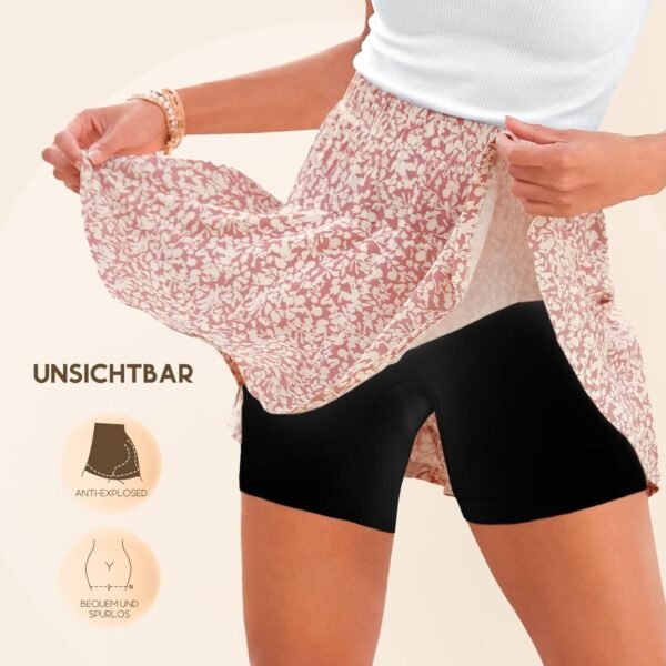 YouShow Lot de 3 Shorty Femme sous Jupe Douce Boxer Short Sécurité Legging Court sans Couture – Image 3