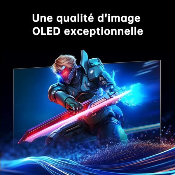 KTC OLED Écran PC Gamer 27 Pouces WQHD 1440P - 65W USB C (Supporte la Sortie vidéo), 240Hz / 0.03ms, 100% DCI-P3, DisplayHDR True Black 400, Adaptive Sync, Haut-parleurs Doubles intégrés - Blanc – Image 2