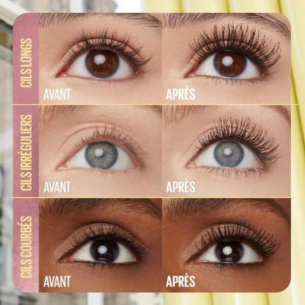 Maybelline New York - Mascara Volume Modulable - Effet Maxi - Cils Définis, Amplifiés, Séparés - Sans Paquets - Tenue Jusqu'à 24h - Colossal Bubble - Teinte : Noir - 10 ml – Image 6