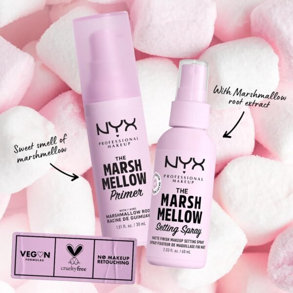 NYX Professional Makeup Base de Maquillage pour Teint Lisse et Uniforme, Hydratant, Racine de Guimauve, Formule Vegan, The Marshmellow Primer, 30 ml – Image 6