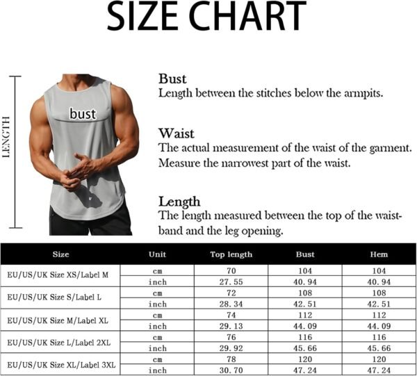 Litthing Débardeur pour Homme sans Manche Musculation Tank Top T-Shirt Gym Running Gilet Homme Séchage Rapide Gilet de Sport Respirant Entraînement Bodybuilding Course – Image 2