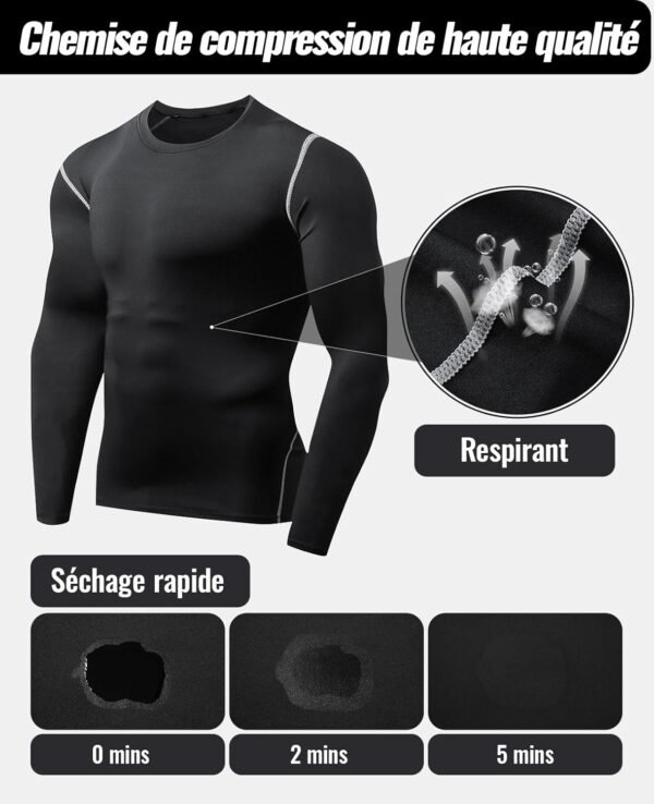 Niksa Ensemble Compression Homme Tenue Sport Fitness Vêtement Running Tee Shirt Compression Legging Sport Short Running – Image 3