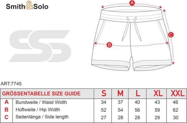 Smith & Solo Short Sport Femme en Coton, Pantalon Court pour Femme, Short Femme ete, Taille Haute, avec Poches, pour Le Jogging, Le Yoga et Le Fitness – Image 7