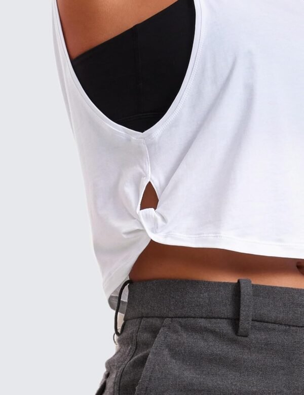 CRZ YOGA Femme Coton Débardeur Shirt sans Manches Corps de Sport Fitness Tank Tops – Image 6
