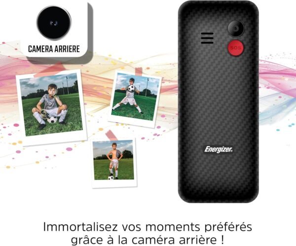 Energizer - Mobile E4 - Téléphone Senior Débloqué 2G - Bouton SOS - Batterie 1000 mAh - Clavier à Touches AR - Double Sim - Torche - Chargeur UK – Image 3