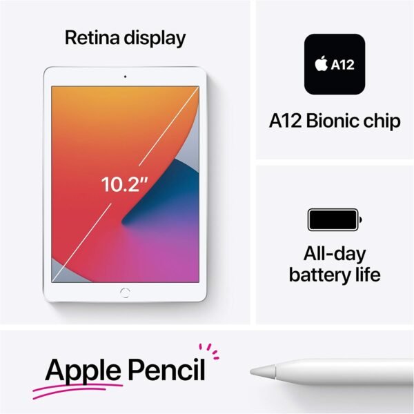 2020 Apple iPad (10,2-pouces, Wi-Fi, 128 Go) Gris Sidéral (Reconditionné) – Image 6