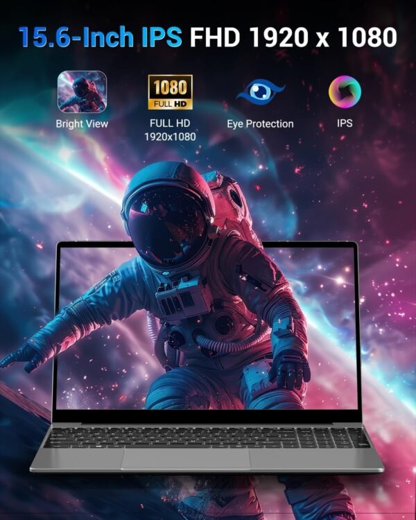 Ordinateur portable 15,6 pouces, 16 Go RAM 512 Go SSD, CPU N95 (jusqu'à 3,4 GHz), Clavier Rétroéclairé PC portable, Win11 Portables Charge de Type-C, 5G WiFi, BT 5,0, Typ-C, HDMI, USB, Souris Incl. – Image 5