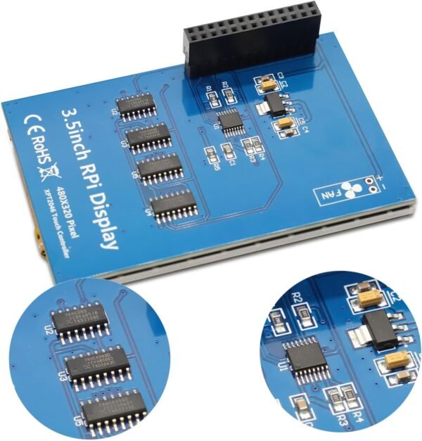 APKLVSR Écran tactile TFT LCD 3,5" 480 x 320 avec stylet pour RPi 5 4B, 3B+, 3B, 2B+, B – Image 5