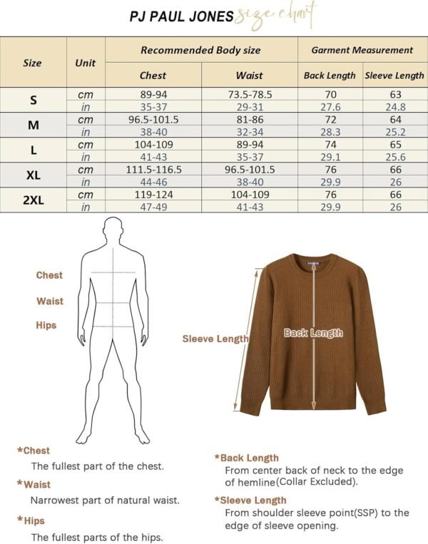 PJ PAUL JONES Chandail à col rond pour homme, coupe ajustée, chandail en tricot léger – Image 6