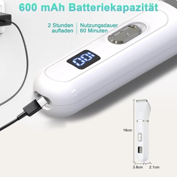 Tondeuse professionnelle silencieuse pour chiens et chats : tondeuse électrique 4 en 1 pour chien avec écran LED pour le corps, les pattes, les yeux, les oreilles et le visage. – Image 7