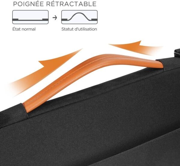 NIDOO 15,6 Pouces Sacoche Ordinateur Portable Imperméable Sac à Main Bandoulière Housse Protection Mallette pour XPS 17/Legion Slim 7/ThinkPad T15 P15s E15 L15/Inspiron 16 Plus/Legion 7/Legion 5i Pro – Image 4