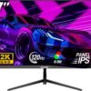 Gawfolk Moniteur de Jeu 27 Pouces QHD, écran PC IPS 2K 120Hz, 2560×1440P, FreeSync, HDMI, DisplayPort, VESA 75 * 75mm, Noir