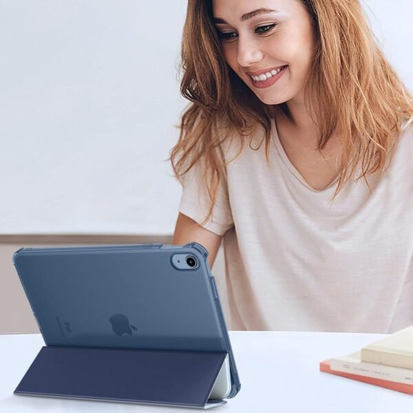FINTIE Coque pour iPad (A16) 11 Pouces 11ème Génération 2025, iPad 10ème Génération 10.9 Pouces 2022 - Coque Arrière Rigide Transparente Givrée, Housse Fine Légère Etui Pliable, Marbre Océan – Image 9