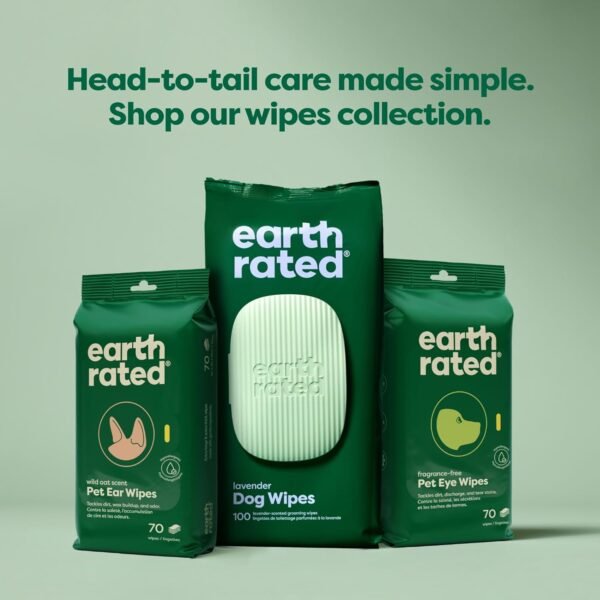 Earth Rated Lingettes hypoallergéniques pour Chiens, nettoyantes et Anti-odeurs, pour Pattes, Corps et arrière-Train, parfaites pour Chiots et Chiens Adultes, Parfum Lavande, 100 lingettes – Image 9