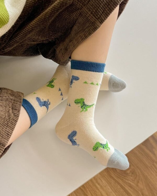 Kyopp Chaussettes rigolotes Enfants Filles et Garçons Drôles Chaussettes Animaux Coton Unisexe Kids Crew Socks 10 Paires 21-37 – Image 8