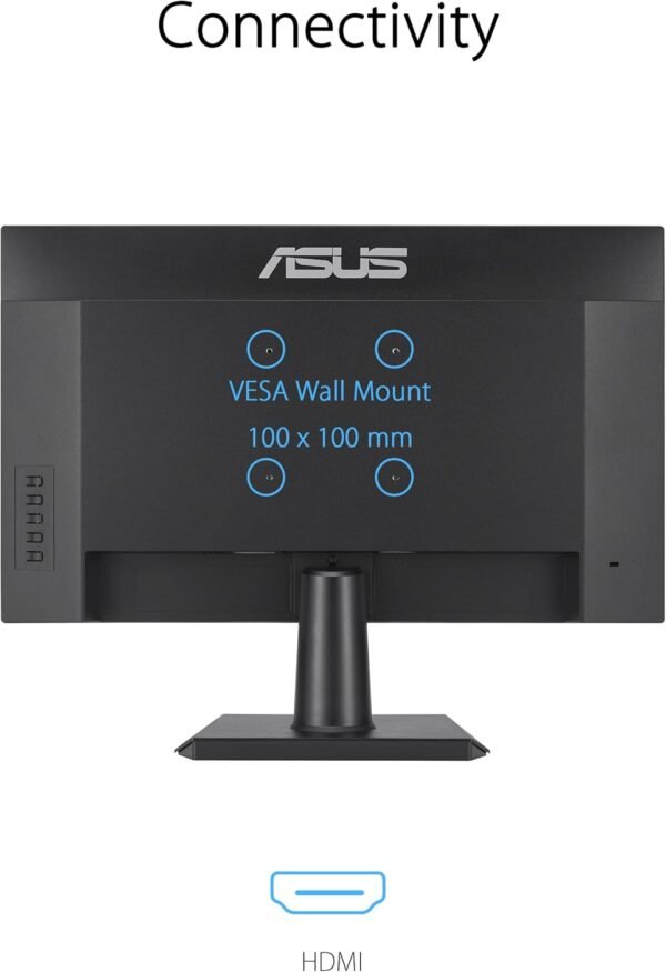 ASUS VA24EHF – Moniteur gaming Eye Care 24' (23,8' visibles) Full HD (1920 x 1080), IPS, sans, 100 Hz, Adaptive-Sync, 1ms MPRT, HDMI, faible lumière bleue, anti-scintillement,murale – Image 6