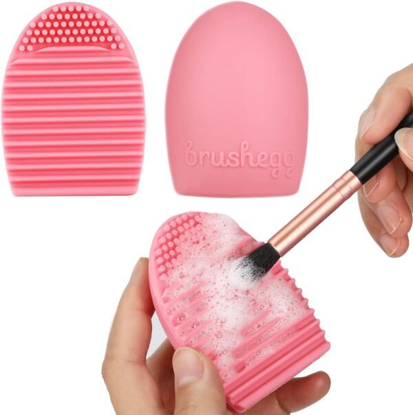 14 PCS Set Pinceaux Maquillage Rose Doré avec Eponge Maquillage et Brosse De Nettoyage Synthétiques Haut De Gamme pour fond De Teint Mélange Poudre Le Visage Ombres à Paupières – Image 6