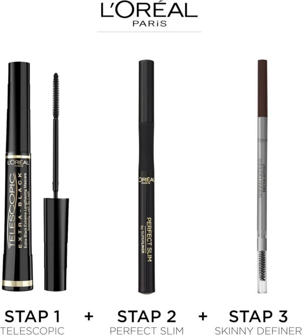 L'Oréal Paris - Mascara Allongeant Telescopic - Noir Intense - Brosse Peigne Flexible - Formule Crème Intensifiante - Couleur : Carbon Black (Noir Carbone) – Image 4
