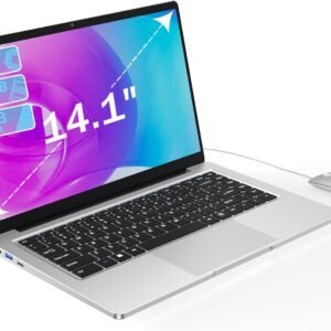 Ordinateur Portable 14,1" Pouces laptop, 6 Go de RAM, 128 Go de SSD, N4000 Celeron Dual-Core, Wi-Fi Bluetooth 2,4/5,0G, 1366 * 768 IPS, Design sans Ventilateur, Inclus une Souris, Clavier à Membrane.