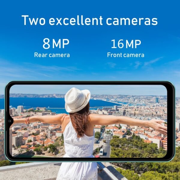 Téléphone Portable Débloqué 4G, 4Go+64Go Android 12 Waterdrop 6,56" , 8MP+18MP, 5435mAh ,Chargement Rapide Smartphone Pas Cher , 3 Slot-Dual SIM Telephone Portable Pas Cher WiFi/GPS/OTG/Type C-Noir – Image 3