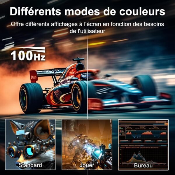 Minifire écran pc Gamer incurvé 24 Pouces 100Hz avec Haut-Parleur -1500R FHD (1920 x 1080p) VA Panel, MPRT 1ms, sRGB100%, Less Blue Light, HDMI 1.4, Type-C 2.5W, supporte VESA 75 * 75 - Noir（MF24C1） – Image 2
