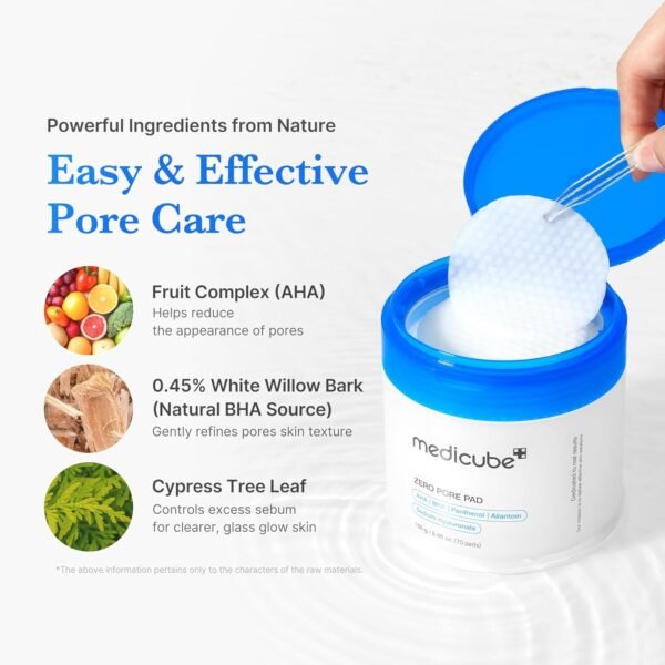 medicube Zero Pore Pads 2.0 Lot de 70 tampons de toner double texture pour le visage pour exfoliation et soin des pores avec 4,5 % d'acide lactique AHA et 0,45 % d'acide salicylique BHA, idéal pour – Image 4