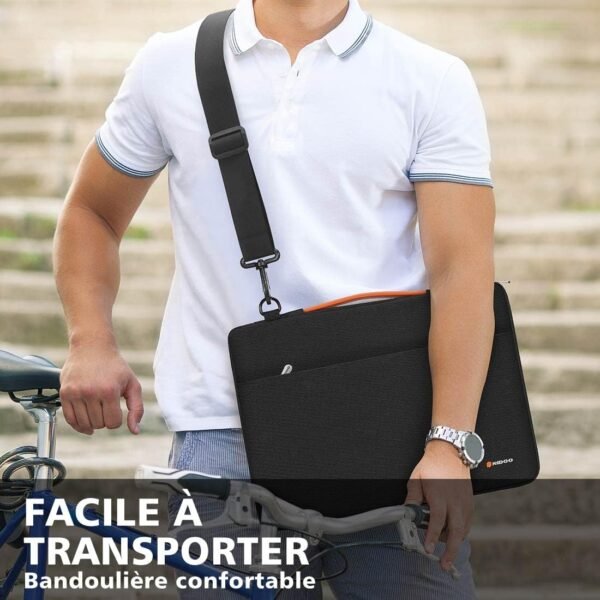 NIDOO 15,6 Pouces Sacoche Ordinateur Portable Imperméable Sac à Main Bandoulière Housse Protection Mallette pour XPS 17/Legion Slim 7/ThinkPad T15 P15s E15 L15/Inspiron 16 Plus/Legion 7/Legion 5i Pro – Image 6