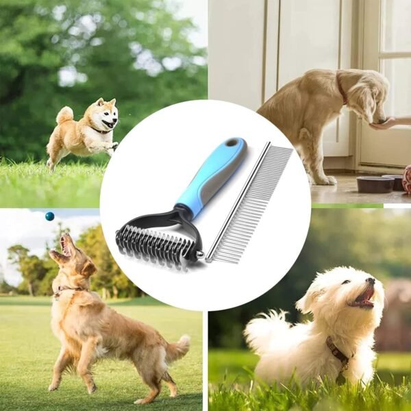 AIVORO Brosse Chien Poil Long, Brosses pour Chiens Chats, Brosse pour Chien 17+9 Dents Professionnel, Brosses de Toilettage pour Eliminer Nœuds/Sous-poil pour Animaux – Image 3