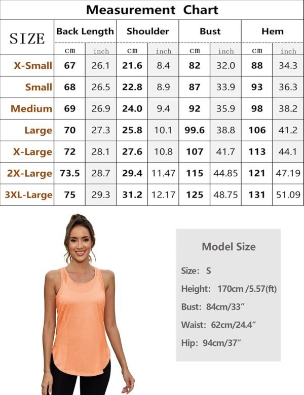 Gyabnw Débardeur de Sport Femme Léger et Confortable Tee Shirt sans Manches Yoga T-Shirt Fitness Respirant et à Séchage Rapide – Image 6