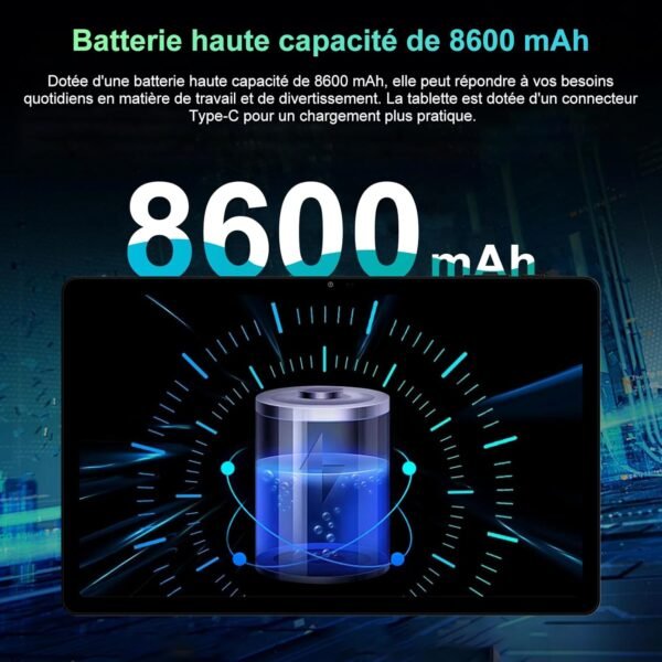 GOODTEL Tablette Tactile 11 Pouces Android 16GB RAM+256GB ROM(TF 1TB), Octa-Core, 8600mAh,2K Écran 2000 * 1200, WiFi 5G, GPS, Bluetooth 5.0, 13MP+5MP, Corps en Métal, avec Cas, Noir – Image 8