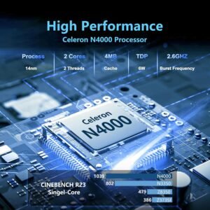 Alternative view of Ordinateur Portable Celeron N4000, PC Portable 14,1 Pouces, Carte Graphique UHD 600, 6Go RAM, 256Go SSD (Développer to 1TB), Laptop Win11/5000 mAh/Carte TF/Wi-FI 5/BT5.0/HDMI