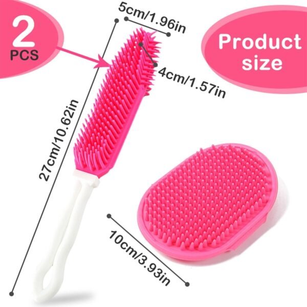 CWPFVQA 2 Brosses pour Animaux De Compagnie À Long Manche, 1 Brosse De Massage pour Animaux De Compagnie, Brosse De Toilettage pour Animaux De Compagnie, Brosse Douce pour Animaux De Compagnie – Image 2