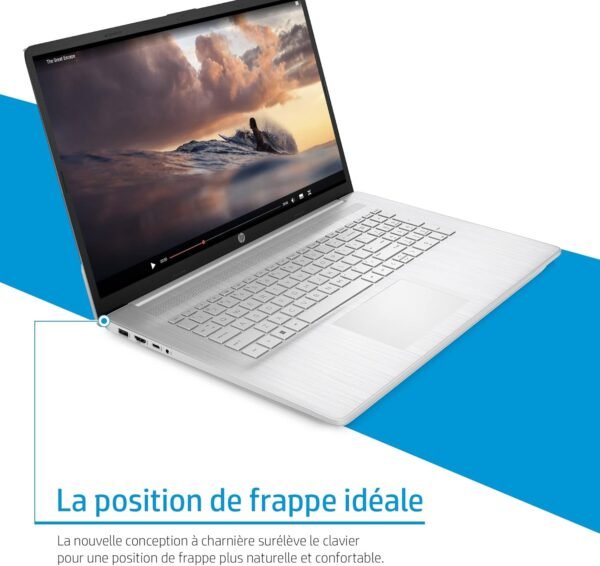HP Laptop 17-cn2001sf PC Portable 17.3" FHD (Intel Core i3-1215U, RAM 8 Go, SSD 512 Go, AZERTY, Windows 11 Famille) Argent naturel – Image 5