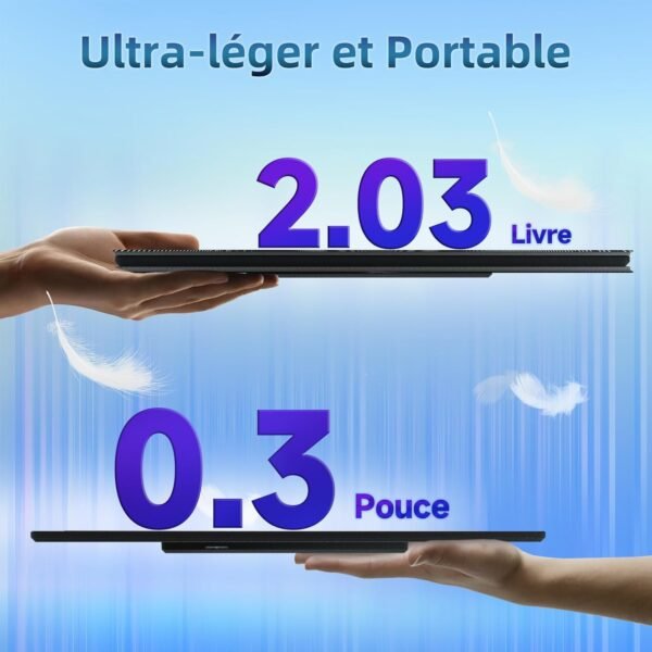 Newwin Écran Portable 15,6" FHD 1080P IPS HDR Deuxième Ecran Portable Moniteur de Voyage 120% sRGB USB-C HDMI Plug & Play Moniteur de Jeu Externe pour Ordinateur Portable PC Mac Switch Xbox PS3/4/5 – Image 3