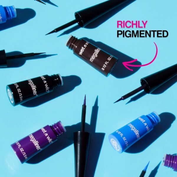 wet n wild - MEGALINER LIQUID EYELINER - Pointe fine facilitant l'application - Teinte Black - 100% Cruelty Free – Produit Vegan – Image 8