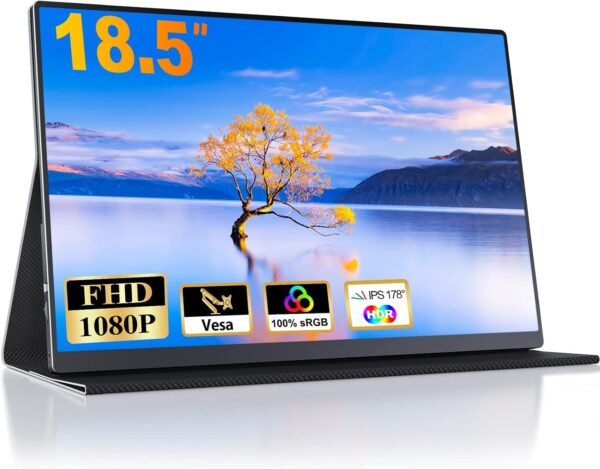 CUIUIC Ecran Portable 18,5 Pouces 120Hz, écran IPS Moniteur Portable HDR 1080P 100% sRGB, avec Mini HDMI et USB Type C, VESA, Deuxième écran pour Laptop/PS5/Xbox/Téléphone