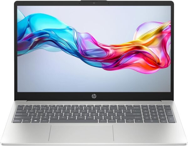 HP 15-fd0004sf Ordinateur Portable 15,6" FHD, PC Portable (Intel Core i3-N305, RAM 8 Go, SSD 512 Go, Intel UHD Graphics, Windows 11), Laptop Argent, Clavier AZERTY