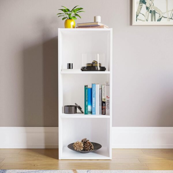 Vida Designs Oxford Bibliothèque en Cube à 3 étagères, Bois Blanc, Meuble pour Bureau, Salle de séjour et Chambre – Image 2
