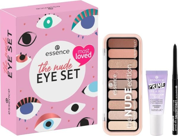 essence cosmetics The Nude Eye Coffret cadeau de maquillage pour femme sans particules de microplastique, sans alcool, 1 paquet (3 pièces)