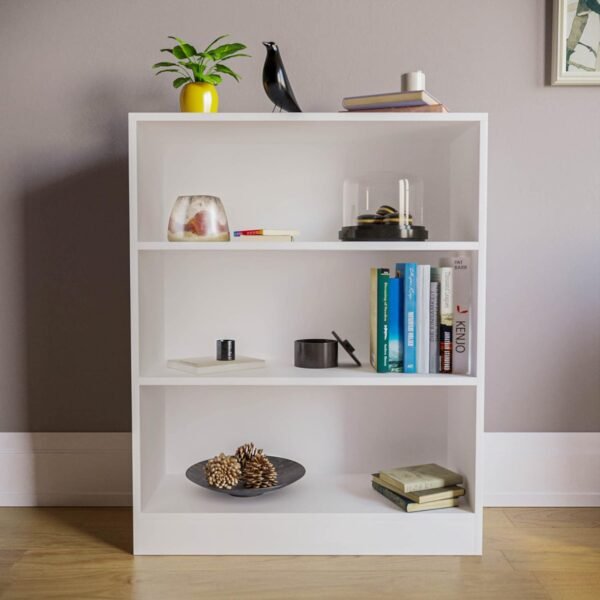 Vida Designs Cambridge Bibliothèque Basse à 3 étagère, Bois Blanc, Meuble pour Bureau, Salle de séjour et Chambre – Image 2